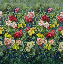 Scenes and Murales III, Tapestry Flower Vintage Green PDG1153/01