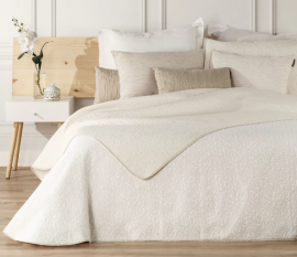 Colcha Manterol Set  Maltes 907 color 07 Beige, Jacquard reversible ornamental
