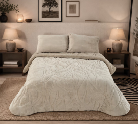 Edredón Manterol Mare - Beige con Relieve y Reverso de Borreguillo
