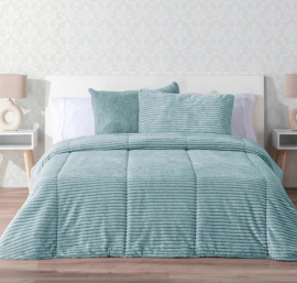 Edredón Comforter Lines Melange Verde Azulado 19