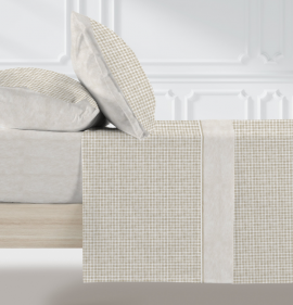Juego de sábanas Vichy Wash Beige