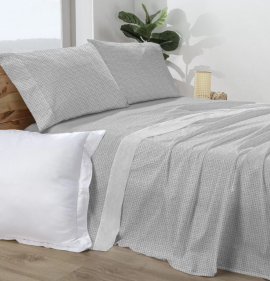 Juego de sábanas Vichy Wash Gris