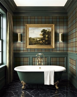 Papel Pintado Carl Robinson 24 The Highlands Stirling CA10414 Aqua and Brown