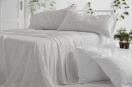 Juego de Sábanas Franela Burrito Blanco 581 - Color Gris