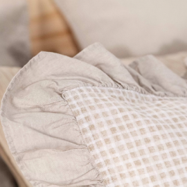 Fundas de Cojín Vichy Wash Beige, Set 2 unidades