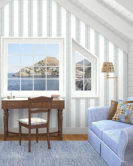 Wallquest, Nantucket Stripes Revisited, Ariel SR21402