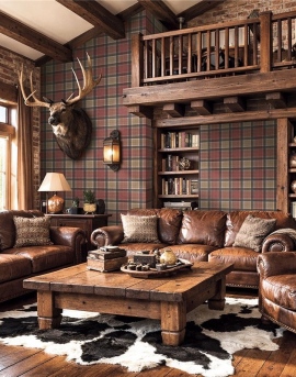 Papel Pintado Carl Robinson 24 The Highlands Stirling CA10411 Red and Tan 